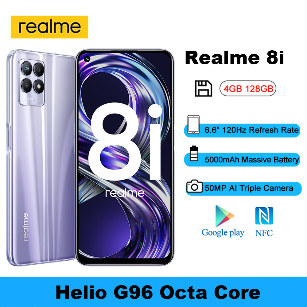 Realme-스마트 폰 8i Helio G96 휴대 전화 메인 카메라, 50mp 화면 업데이트 주파수 120Hz 6.6 &FHD + 50mp 18W 고속 충전
